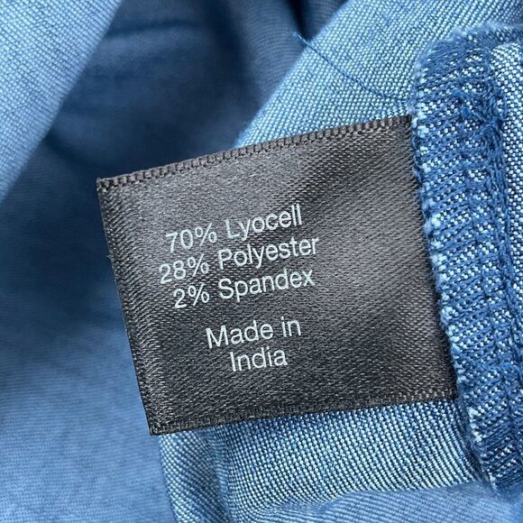 Lane Bryant Dress Women‎ 18/20 Blue Chambray 4Way Neck Ruffle Midi Logenlook NWT - Picture 9 of 16